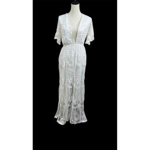 Honey Punch White Lace Maxi Dress